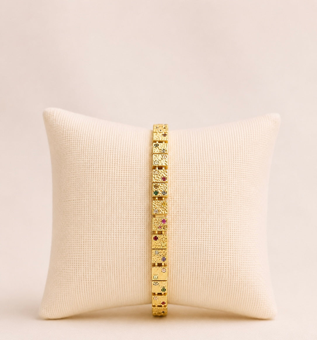 rainbow square link bracelet