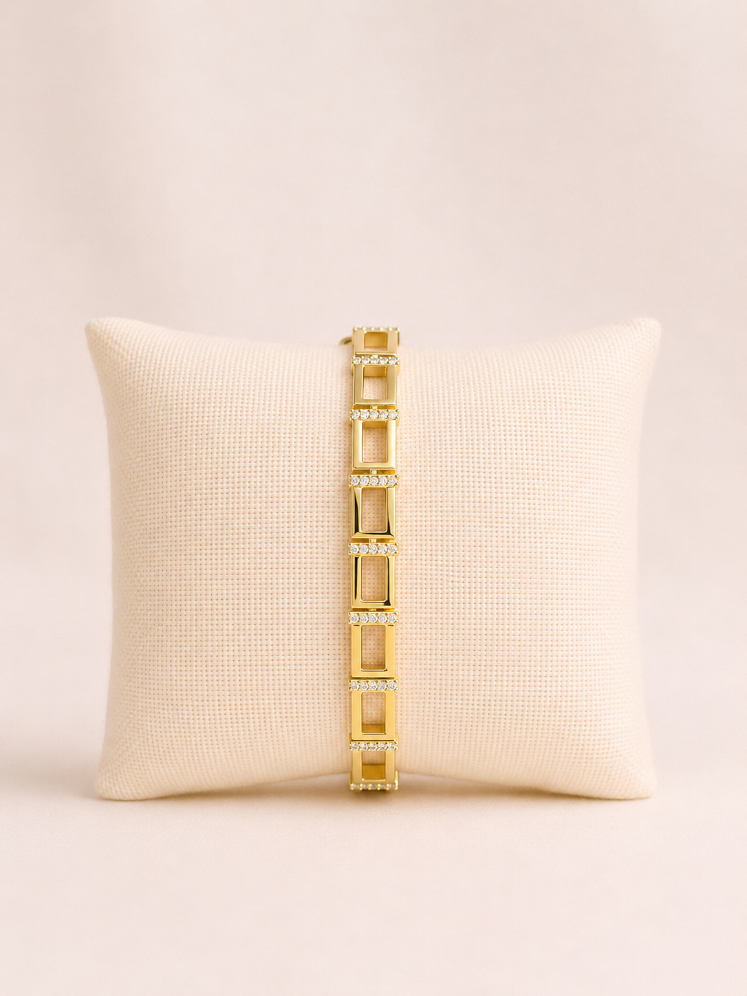 golden frame link bracelet