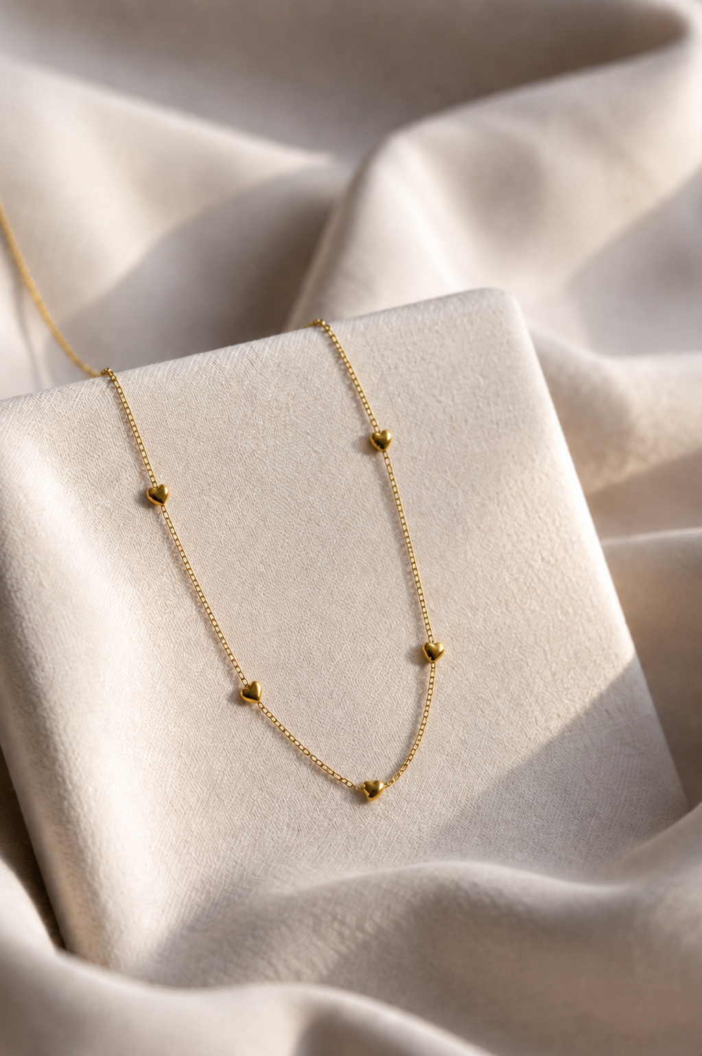Golden Heart Station Necklace