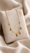 Golden Leaf Drop Necklace