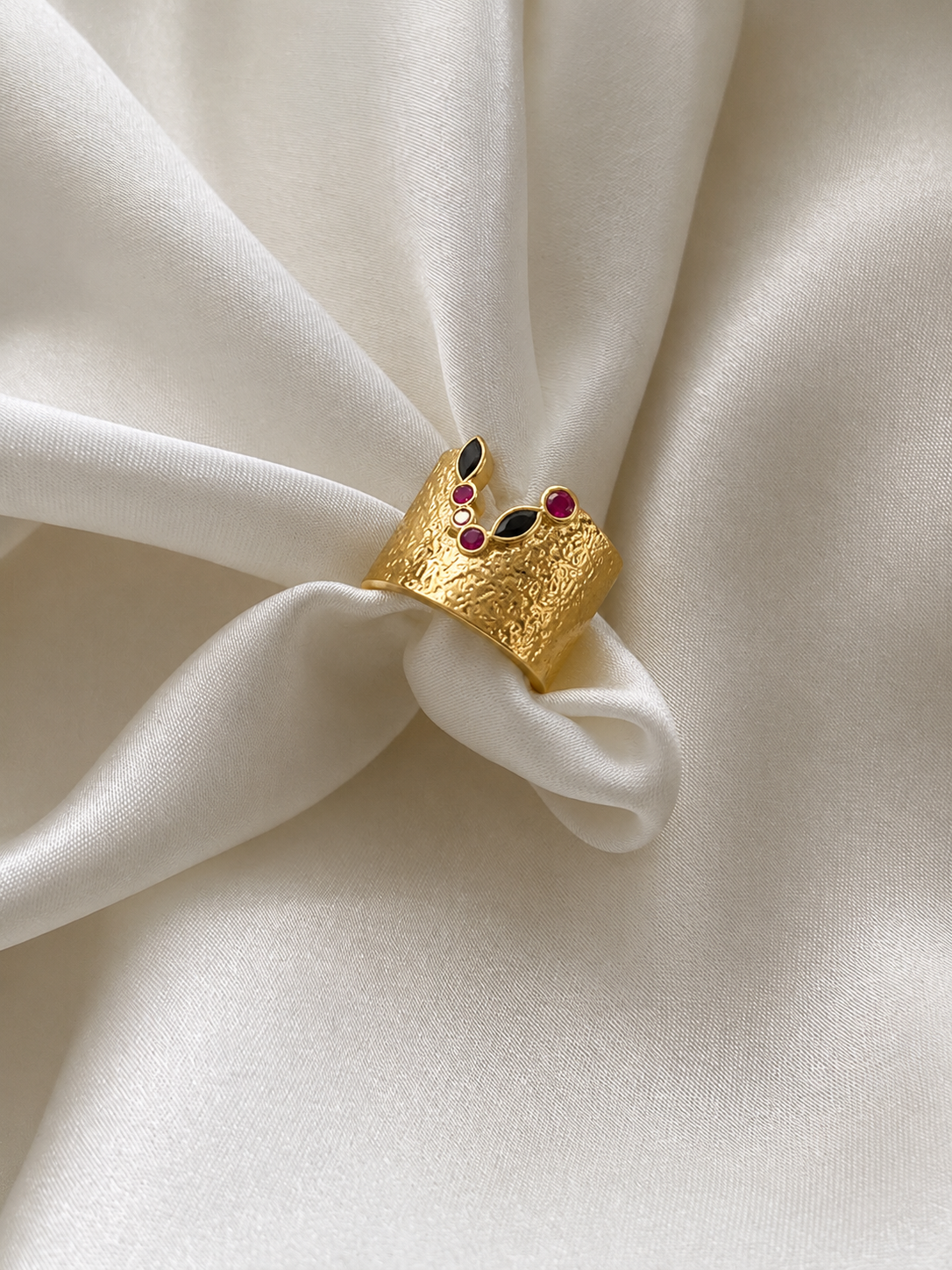 Onyx Ruby Cuff Ring
