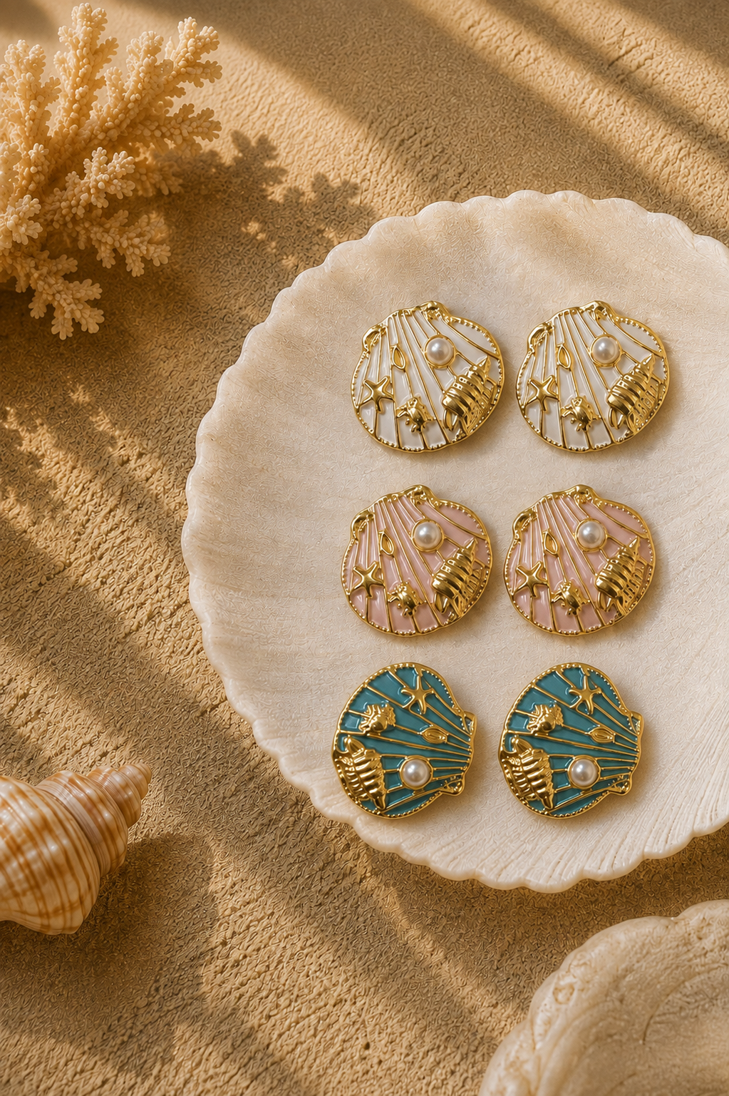 Pearl Tide Shell Earrings