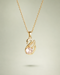 Pink Swan Drop Necklace