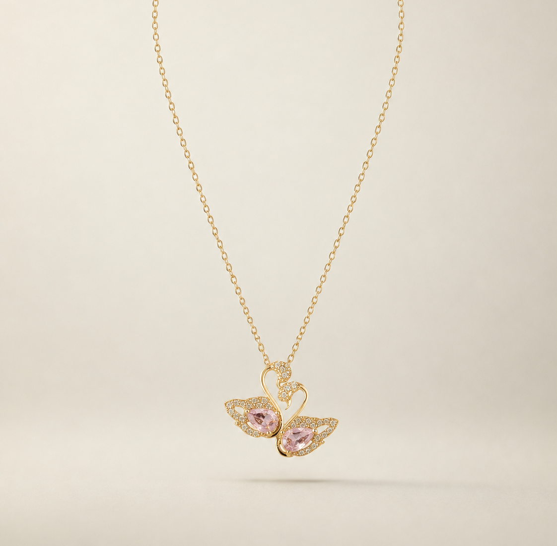Pink Swan Necklace