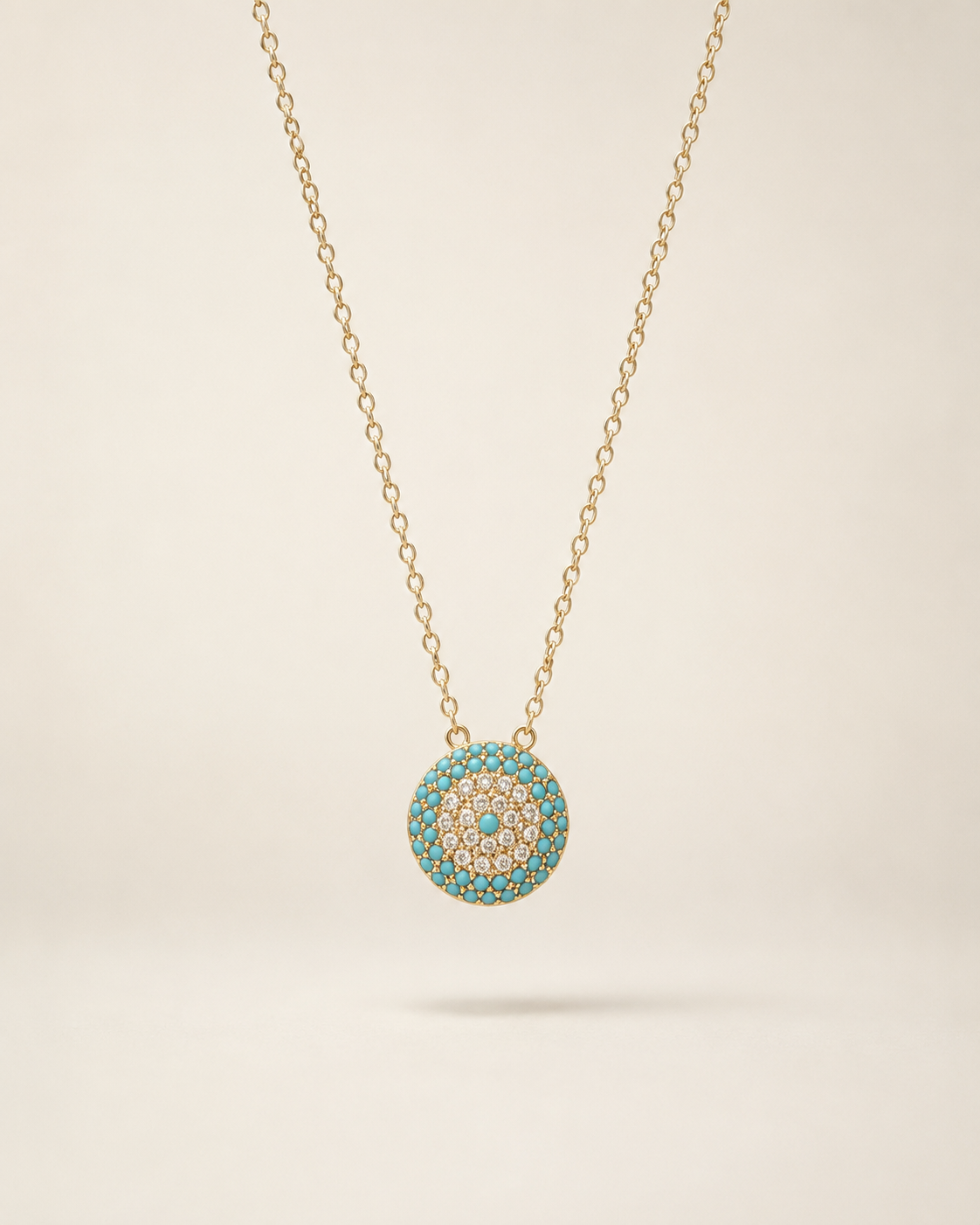 Turquoise Halo Necklace