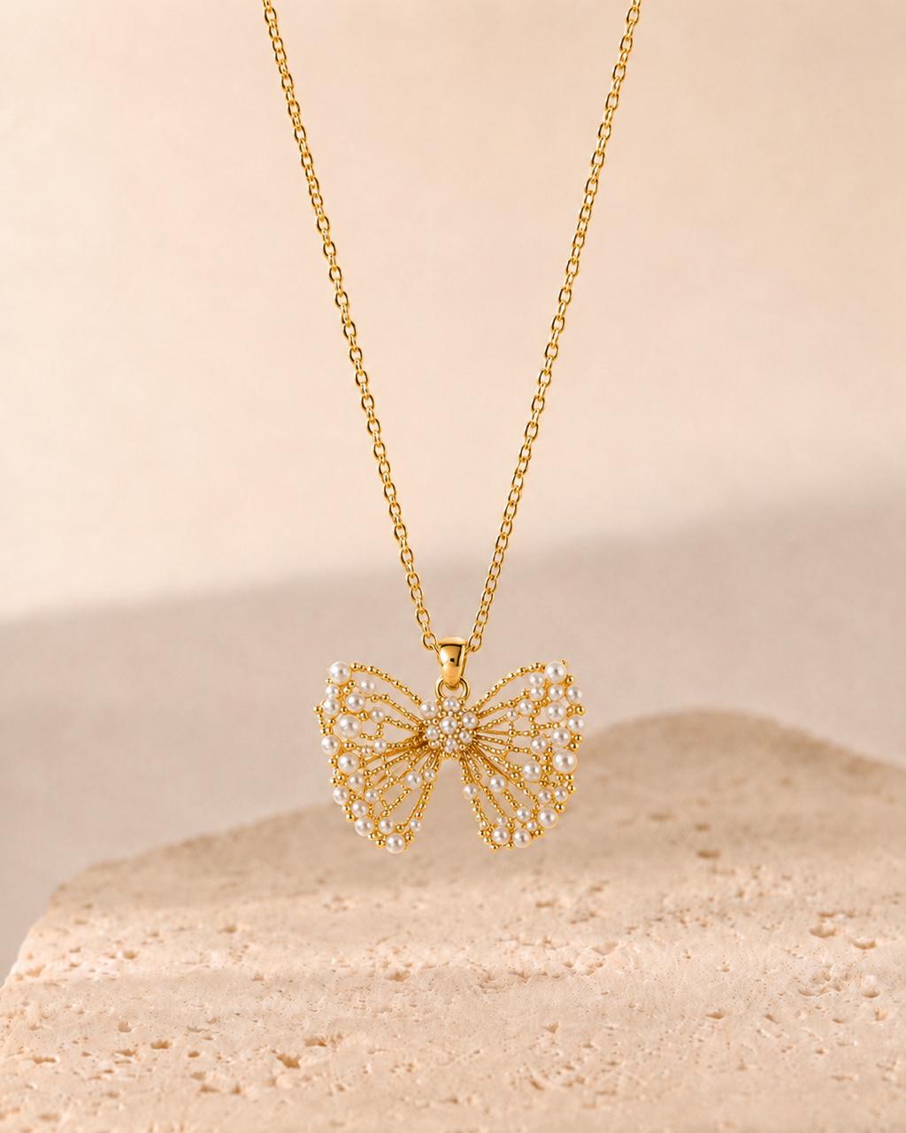 Pearl Butterfly Necklace