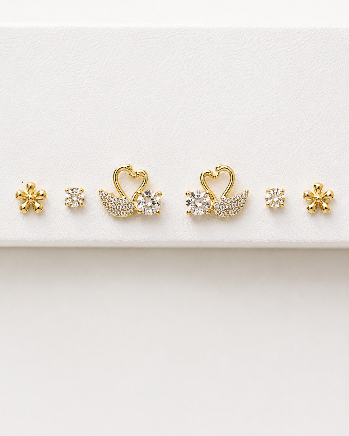 Swan Earrings Set